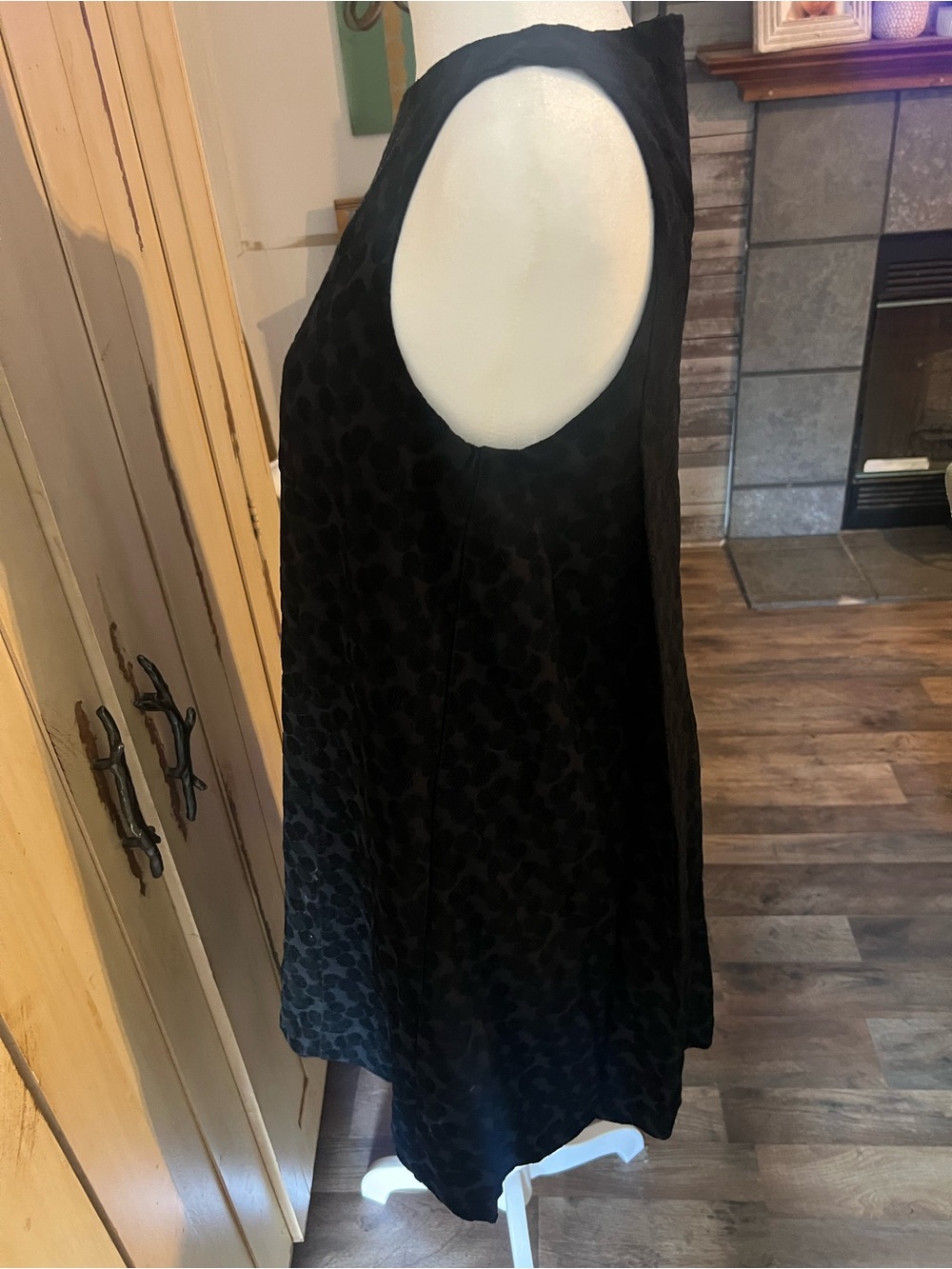 FRNCH Black Sheer Polka Dot Mini Dress